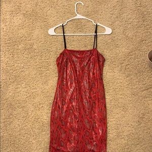 Snakeskin Red Dress